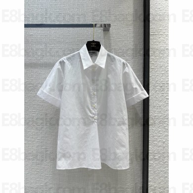 Chanel WHITE SHORT-SLEEVED COTTON SHIRT 2024