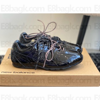 Miu Miu x New Balance 530 SL sneakers in black patent leather 2025