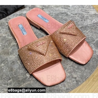 Prada Satin Flat Slides Sandals with Crystals 03 2022