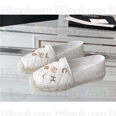 Chanel CHARMS Lambskin Espadrilles WHITE 2023