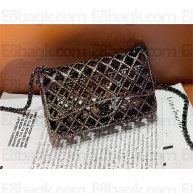 CHANEL Strass & Black Metal Black & Multicolor Mini Evening Bag AS4588 2024