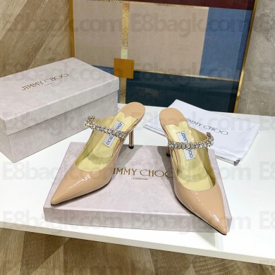 Jimmy Choo bing 65mm crystals mules in patent leather pink 2020
