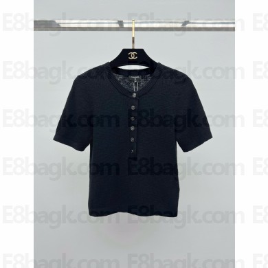 CHANEL black cotton top P78616 2025