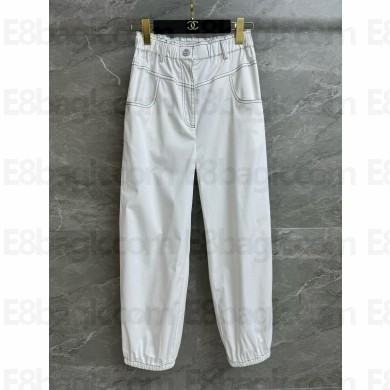 CHANEL white Silk Taffeta pants P78575 2025