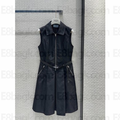 PRADA Faille midi-dress BLACK 2024