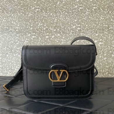 VALENTINO GARAVANI 9TO5 CALFSKIN SHOULDER BAG BLACK 2025