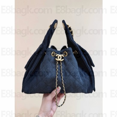 Chanel black 25 Small Handbag in Washed Denim & Gold-Tone Metal AS5293 2025(ORIGINAL QUALITY)
