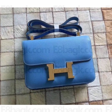 Hermes Constance 18/23 Bag in original Epsom Leather  Blue Izmir