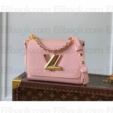LOUIS VUITTON pink grained calfskin Twist PM BAG M20699 2022