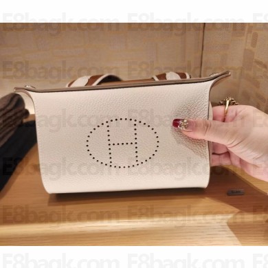 hermes videpoches bag in togo leather Craie 2025(original quality+handmade)