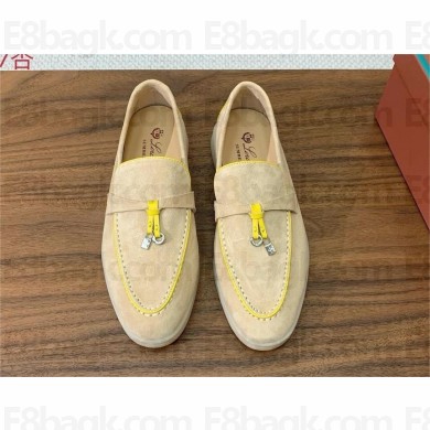 Loro Piana Women/Men Summer Charms Walk Suede leather Loafers 06
