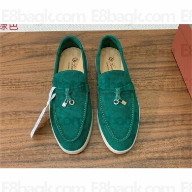 Loro Piana Women/Men Summer Charms Walk Suede leather Loafers 33