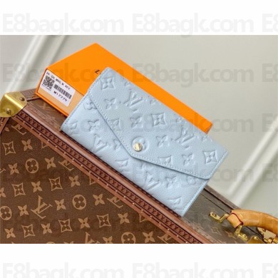 LOUIS VUITTON sarah Wallet in Monogram Empreinte leather M17779 Blue Washed 2024