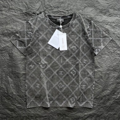 Chanel camellias printed T-SHIRT gray 2023 