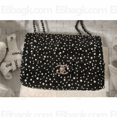 Chanel Strass, Crystal Pearls & Ruthenium-Finish Metal Small Evening Bag AS4268 2023