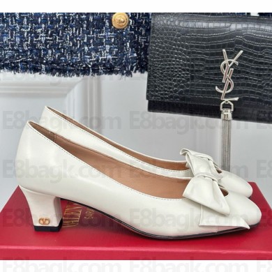 Valentino Garavani Bowow pumps IN KIDSKIN 50MM white 1113-2025