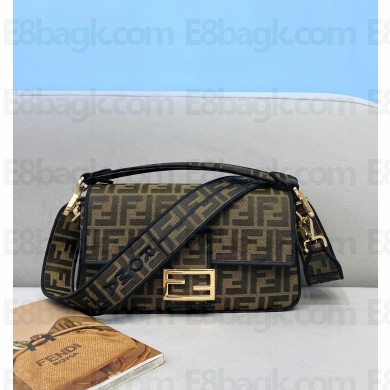 fendi BAGUETTE medium Brown fabric bag 2021
