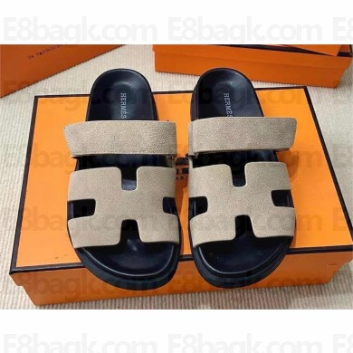 Hermes Chypre sandals in suede goatskin beige esquisse 2024