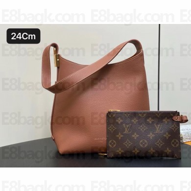 Louis Vuitton Grained calfskin Low Key Hobo PM Bag M25354 COGNAC 2024 