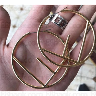 Fendi F Is Fendi Hoop Earrings Gold