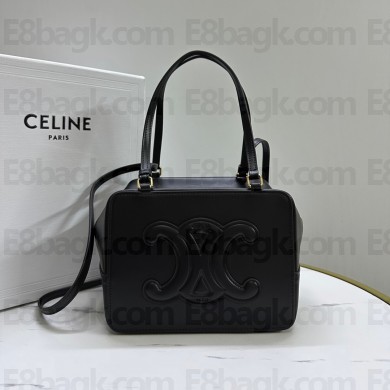CELINE CALFSKIN FOLDED TRIOMPHE TOTE BLACK 2023