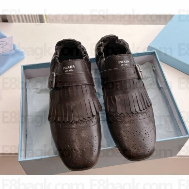 Prada Shuffle fringed monk strap shoes COFFEE 2EG473 2025