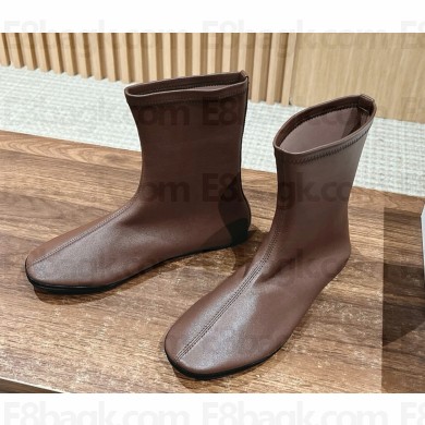 The Row Elastic sheepskin ankle boots in brown 2024