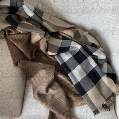 burberry reversible check cashmere scarf