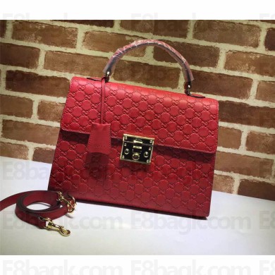 gucci Padlock Gucci Signature top handle 428208  red 