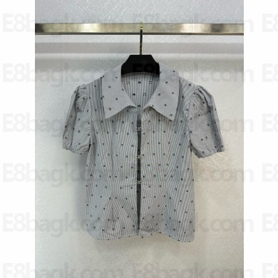 Chanel Cotton White, Blue & Black top P76756 2024 
