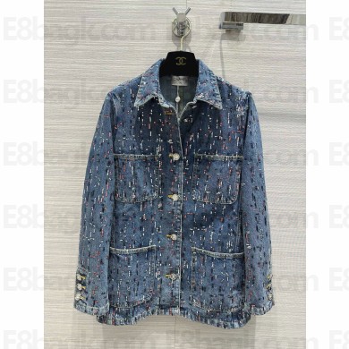 Chanel Denim JACKET Blue with sequins 2024 