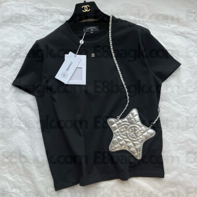 Chanel BLACK COTTON T-SHIRT WITH STAR PRINTED 2024 