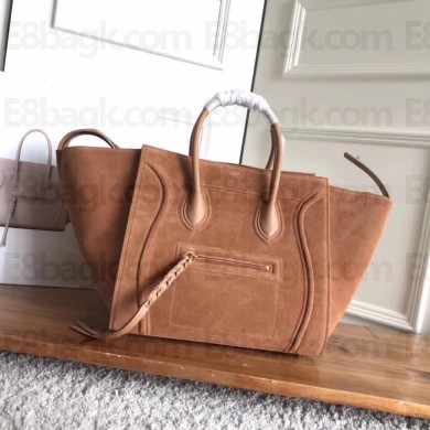 celine suede phantom luggage brown