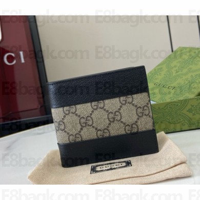 Gucci GG Supreme wallet 795480 Beige canvas and black leather 2024
