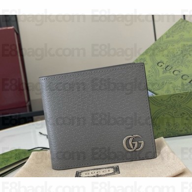 Gucci GG Marmont bi-fold card case wallet 428726 grey leather 2024