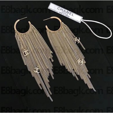Chanel metal  tassel earrings gold/silver 2018