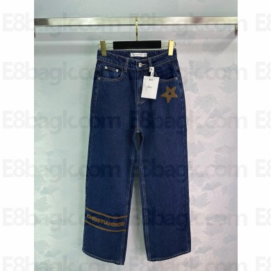 DIOR BLUE JEANS WITH STAR PRINTED 2024
