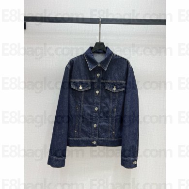 chanel DARK BLUE Washed Denim JACKET P78799 2024