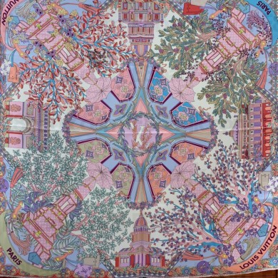 louis vuitton Le Tout Paris Square scarf pink m76406 2021