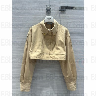 PRADA Cropped poplin jacket CORD 2024
