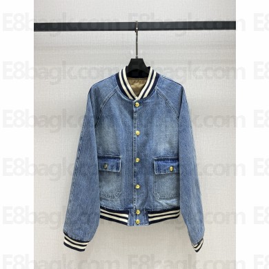 celine teddy jacket in clean ocean breathe wash denim 2025