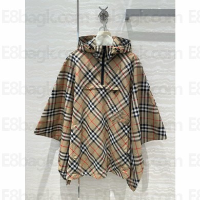 burberry check hooded poncho 01 2024 