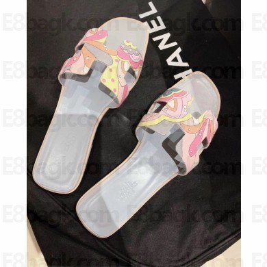 hermes flower printed oran slippers 01 2019