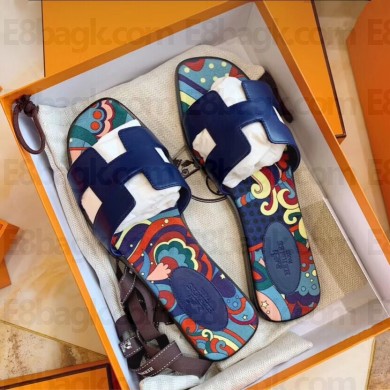hermes flower printed oran slippers 02 2019