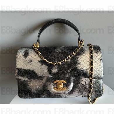 Chanel Mini Flap Bag with Top Handle in python leather AS2431 31 2024