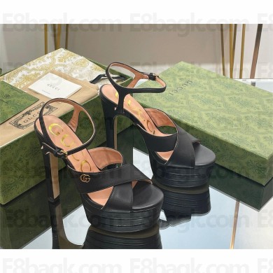 Gucci heel 15.5cm Women's platform sandal 746613 black 2023