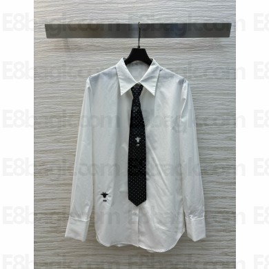 DIOR White Cotton Poplin BLOUSE 01 2024