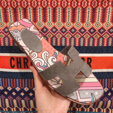 hermes flower printed oran slippers 04 2019