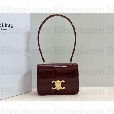 CELINE TEEN GARANCE bag in PATENT CALFSKIN DARK BROWN 2024