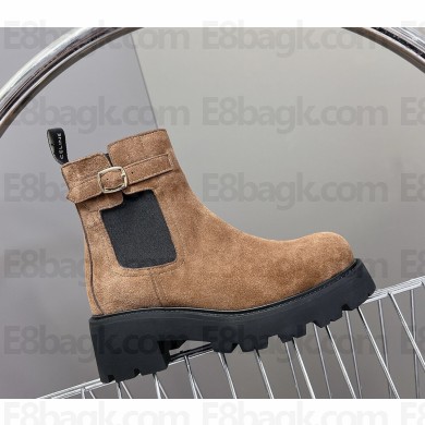 Celine Bulky ankle Boots In suede leather Brown 1031-2024